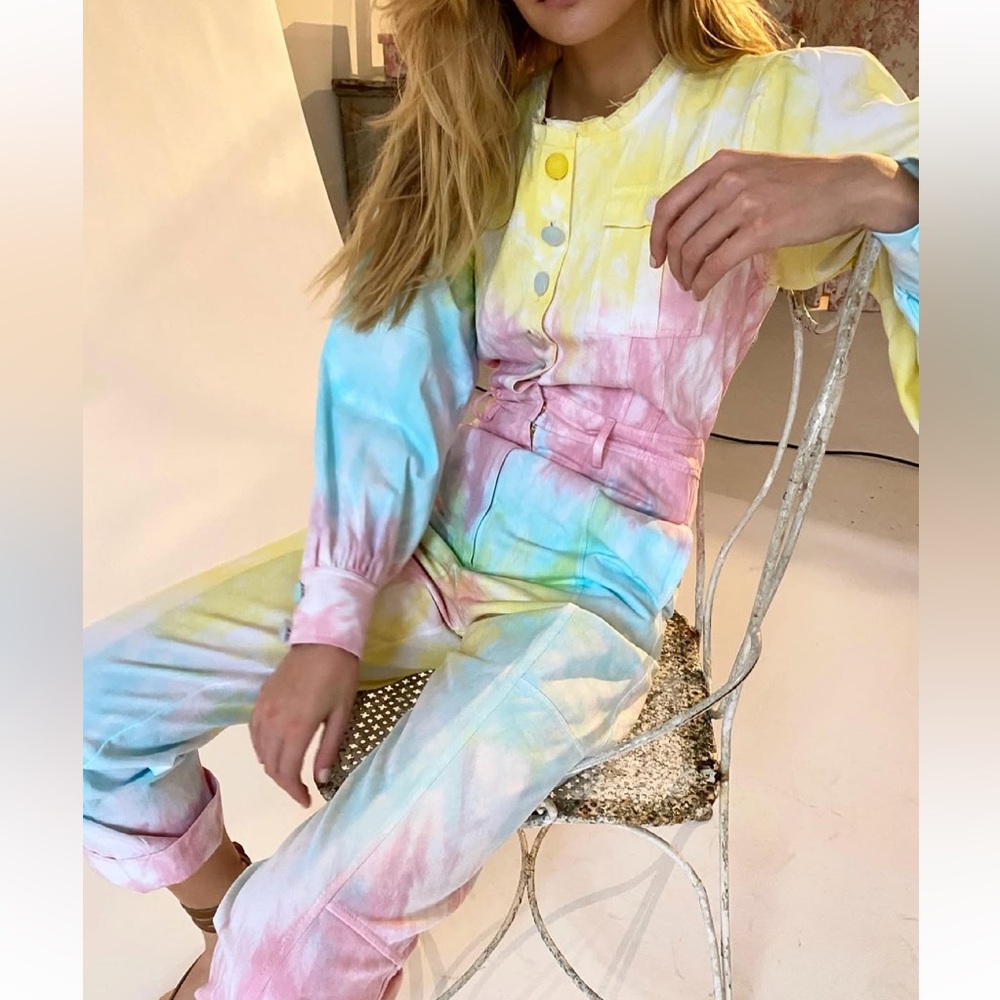 Love shack fancy Colorful Tie-Dye Jumpsuit